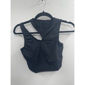 NWT Flextex Cut out Shoulder Top Women's Small Black Dancewear Party Cocktail